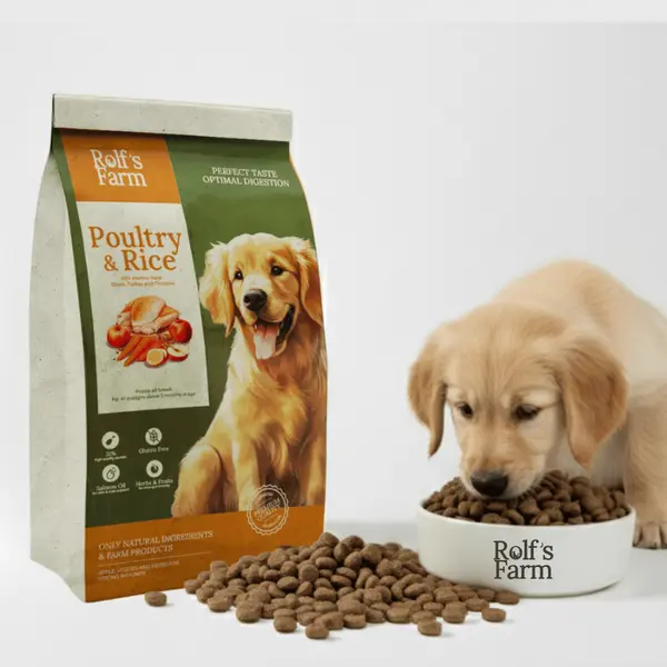 Rolf’s Farm Puppy Poultry&Rice – храна за кученца до 12 месеца с птиче и ориз, 12 кг