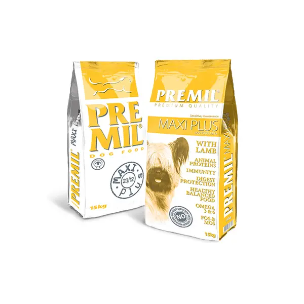 Premil Maxi Plus 23/12  -  пълноценна храна за кучета при проблеми с аналните жлези, с агнешко  - 2.5 кг
