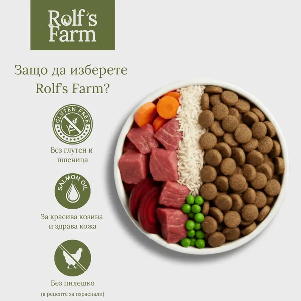 Rolf’s Farm Senior/Light Lamb&Turkey - храна за кучета над 7 години, с агнешко и пуйка, 12 кг