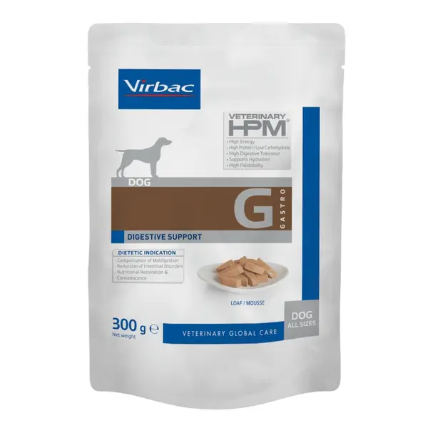 Virbac Dog Digestive Support G  Pouch - Диетична мокра храна за кучета с храносмилателни нарушения, мус в пауч - 9 х 300 г
