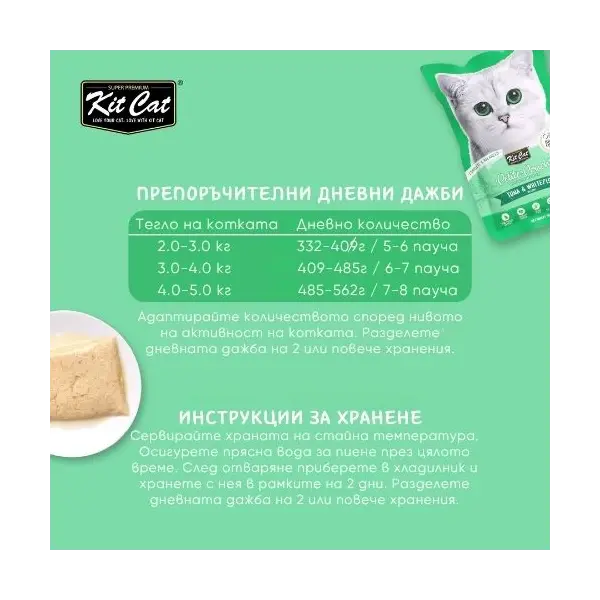 Kit Cat tuna & Whitefish  pouch – Пълноценна мокра храна за котки в зряла възраст, риба тон и бяла риба в желе, пауч 70 г