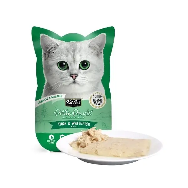Kit Cat tuna & Whitefish  pouch – Пълноценна мокра храна за котки в зряла възраст, риба тон и бяла риба в желе, пауч 70 г