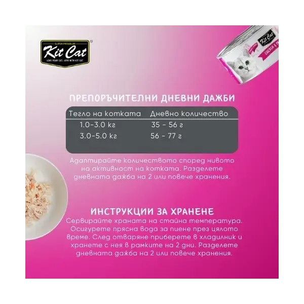 Kit Cat deboned toppers chicken & prawn  – Допълваща мокра храна за котки, пилешко и кралски скариди в желе, консерва 80 г