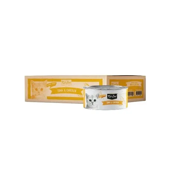 Kit Cat deboned toppers tuna & chiken – Допълваща мокра храна за котки, риба тон и пилешко, консерва 80 г