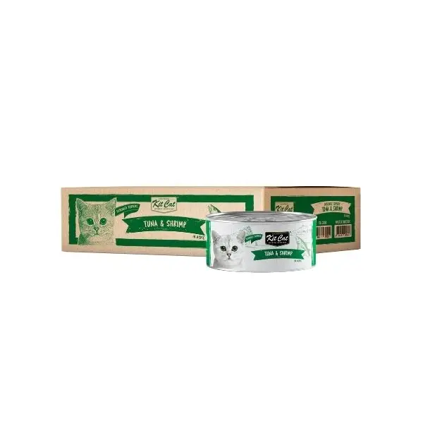 Kit Cat deboned toppers tuna & shrimp – Допълваща мокра храна за котки, риба тон и скариди в желе, консерва 80 г