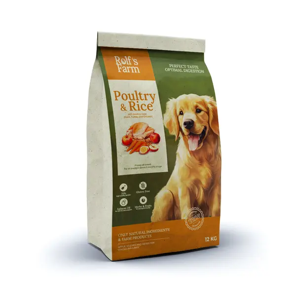 Rolf’s Farm Puppy Poultry&Rice – храна за кученца до 12 месеца с птиче и ориз, 12 кг