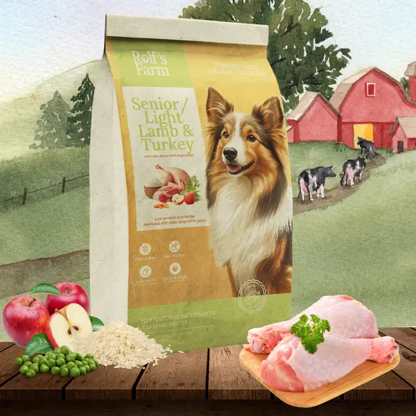 Rolf’s Farm Senior/Light Lamb&Turkey - храна за кучета над 7 години, с агнешко и пуйка, 12 кг