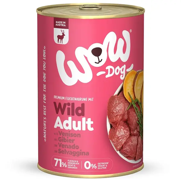 WOW Dog Adult venison with seaweed and sweet potato - За кучета в зряла възраст с еленско, водорасли и сладък картоф  - консерва 400 г