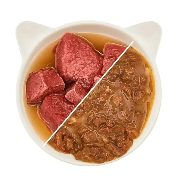 WOW Cat Beef in sauce pouch -  Пълноценна мокра храна за котки - говеждо филе в сос, пауч  8 х 85 г