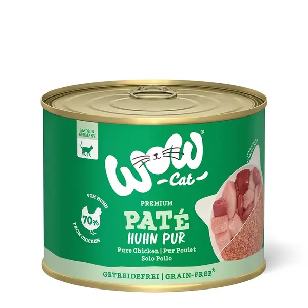 WOW Cat Adult Paté Pure Chicken - Пастет за котки с чисто пилешко месо - консерва 200 г