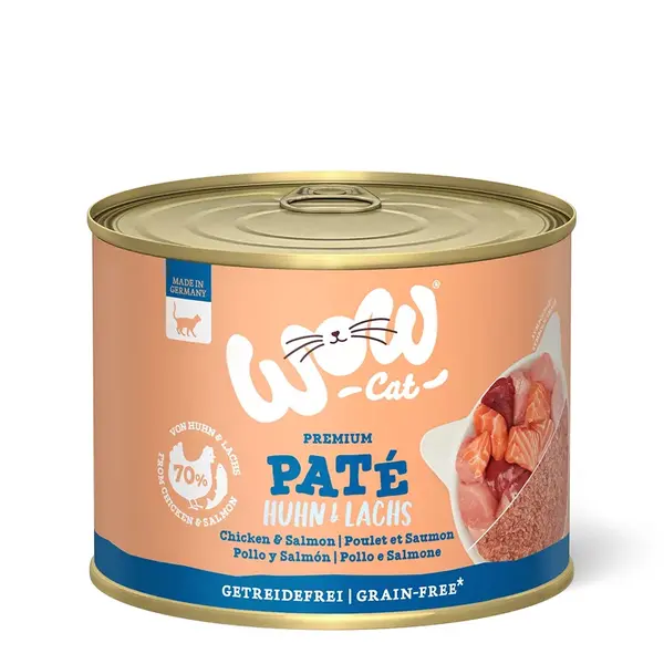 WOW Cat Adult Paté Chicken & Salmon - Пастет за котки с пиле и сьомга - консерва 200 г