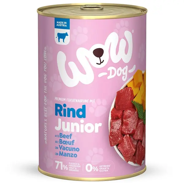 WOW Dog Puppy beef with pumpkin and nettle - За подрастващи кученца с говеждо,,тиква и коприва - консерва 400 г