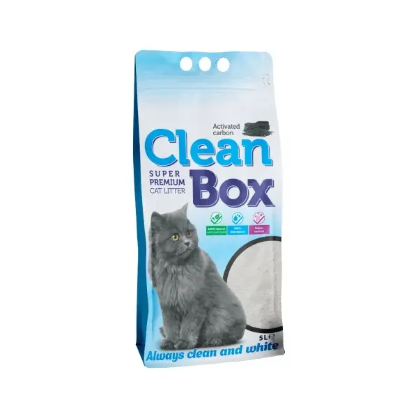 Clean Box Super Premium постелка за котешка тоалетна - активен въглен, 5 л