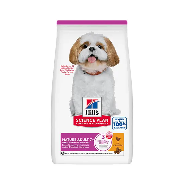 Hill's Science Plan Canine Small&Mini Mature 7+  Chicken - суха храна за възрастни кучета от малки породи над 7 години с пилешко - 3 кг