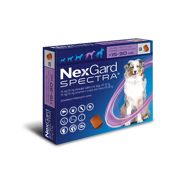NexGard Spectra S - 3.5-7.5 кг - 2 КУТИИ х 3 ТАБЛЕТКИ