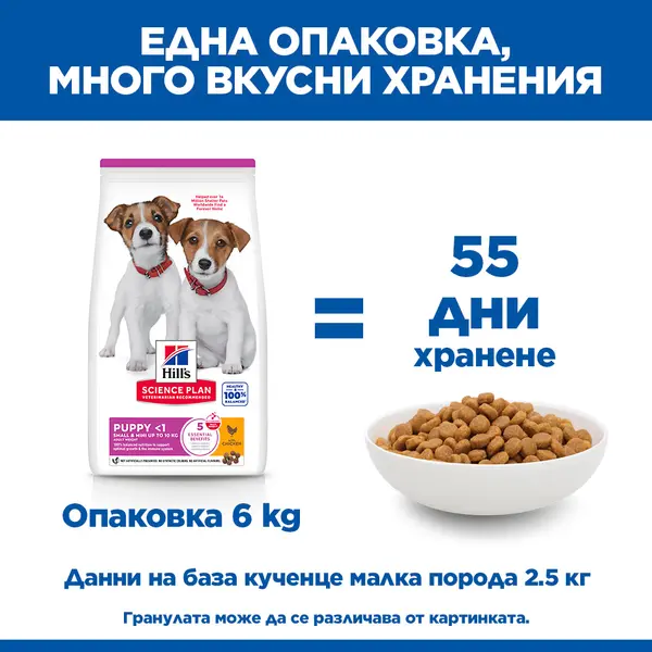 Hill's Science Plan Small&Mini Puppy Chicken - Пълноценна суха храна за кученца от малки породи, с пилешко - 3 кг