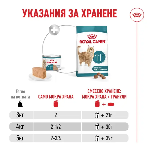 Roayl Canin Aheing 11+ Mousse - Пълноценна мокра храна за котки над 11 години - ултра мек мус - консерва 85 г