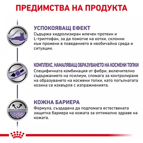 Royal Canin Calm Cat - лечебна храна за котки за справяне със стреса