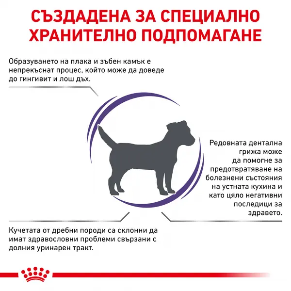 Royal Canin Dental Small Dog - лечебна  храна за кучета от дребни породи, намаляваща образуването на зъбен камък - 1,5 кг