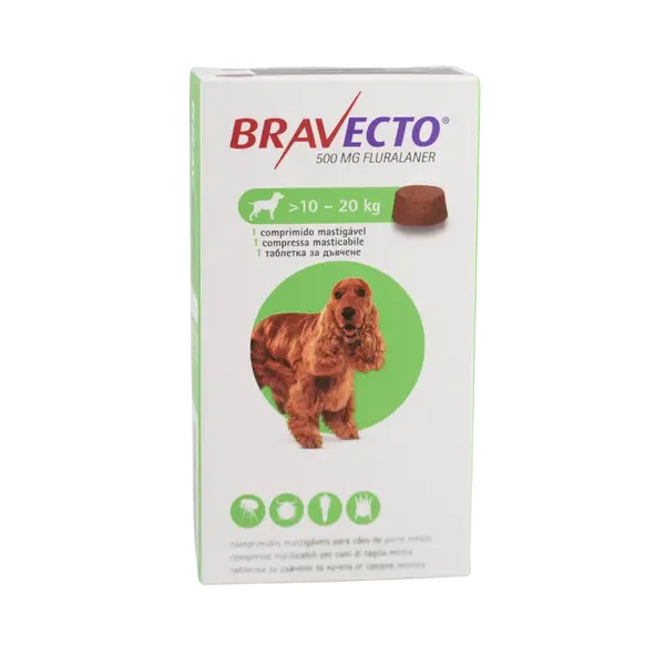 BRAVECTO ® Chew™ - обезпаразитяващи таблетки за кучета от 10 кг до 20 кг