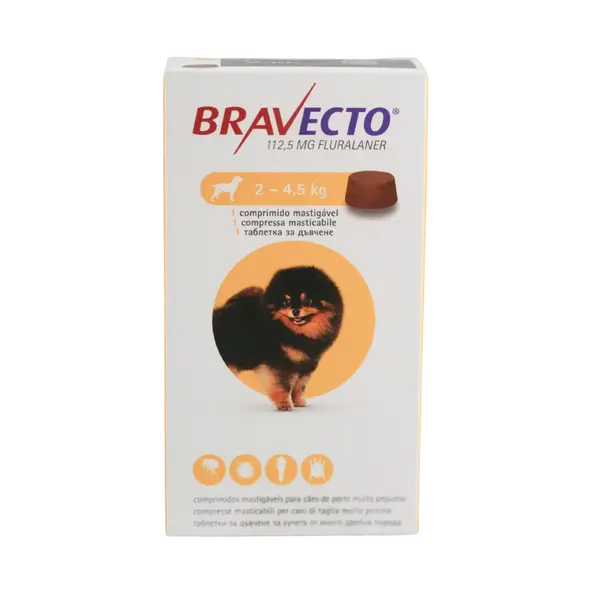 BRAVECTO ® Chew™ - обезпаразитяващи таблетки за кучета от 2 кг до 4,5 кг