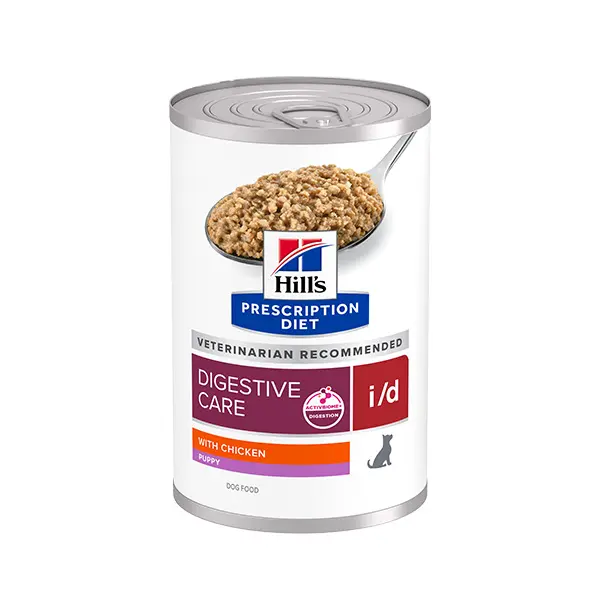 Hill's PRESCRIPTION DIET i/d PUPPY Digestive Care - лечебна суха храна за кученца с храносмилателни разстройства, консерва с пилешко - 360 г