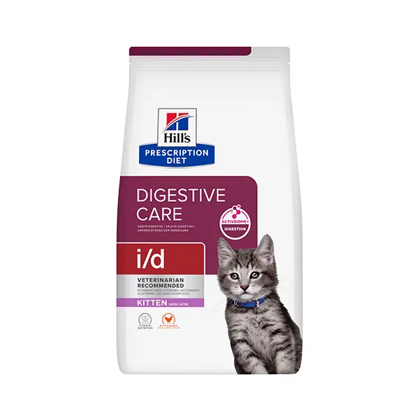 Hill's PRESCRIPTION DIET i/d KITTEN Digestive Care – Лечебна суха храна за котенца с храносмилателни разстройства, с пилешко - 1,5 кг
