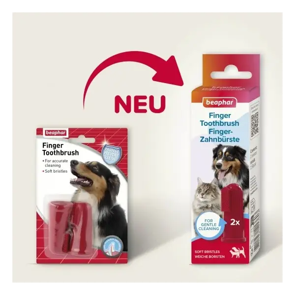 Beaphar Soft Finger Toothbrush - мека четка за зъби тип напръстник, 2 броя в опаковка