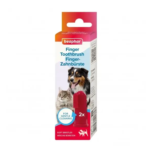 Beaphar Soft Finger Toothbrush - мека четка за зъби тип напръстник, 2 броя в опаковка