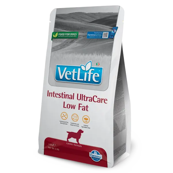 Farmina Vet Life Canine Intestinal Ultracare Low Fat - Диета за кучета с екзокринна панкреатитна недостатъчност