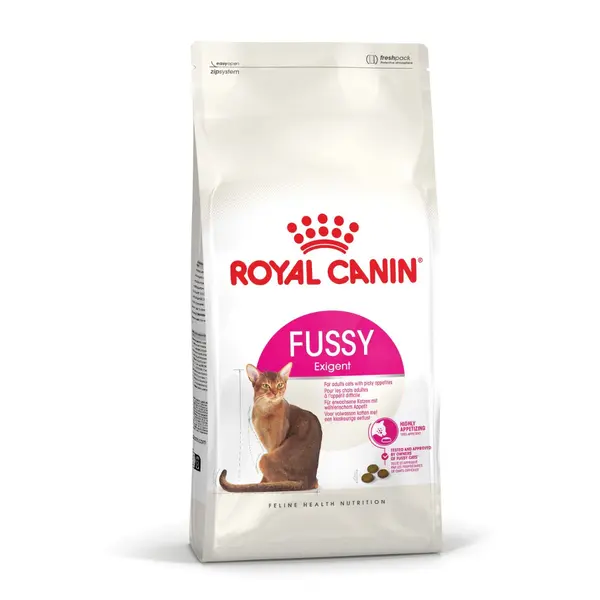 Royal Canin FHN Fussy Cat - Пълноценна суха храна за котки над 1 година с капризен апетит, 10 кг + ПОДАРЪК Sensory smell gravy 12x85g