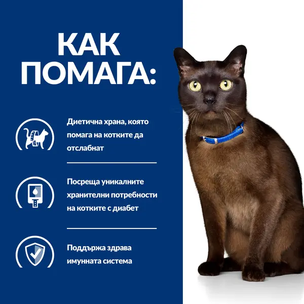 Hill's PRESCRIPTION DIET m/d Diabetes Care pouch - лечебна мокра храна за котки с диабет, пауч с пилешко - 12 бр x 85 г