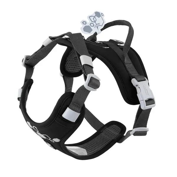 Hurtta Weekend Warrior ECO Harness Raven - Ергономичен нагръдник от еко материали, цвят черен