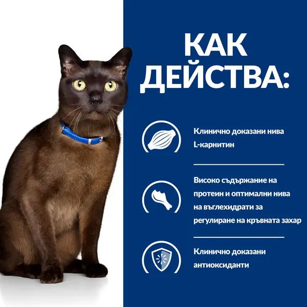 Hill's PRESCRIPTION DIET m/d Diabetes Care pouch - лечебна мокра храна за котки с диабет, пауч с пилешко - 12 бр x 85 г