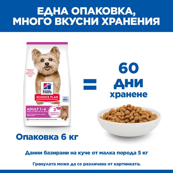 Hill's Science Plan Canine Adult Small&Mini Lamb - храна за кучета от малките породи с агнешко и ориз - 1.5кг
