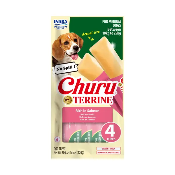 Churu Terrine - Лакомство за кучета  от средни породи със сьомга 4 х 30 г