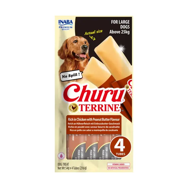 Churu Terrine - Лакомство за кучета  от едри породи с фъстъчено масло 4 х 30 г