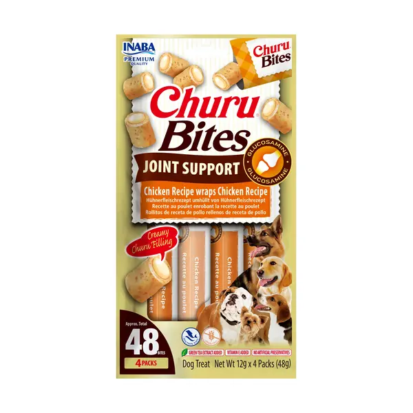 Churu Bites Joint - Лакомство за кучета, подпомагащо подвижността на ставите - хапки-руло с крем от пиле, 4 бр.