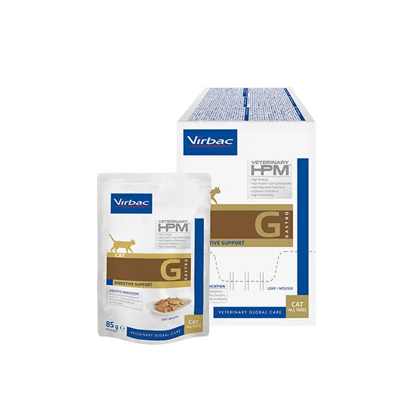 Virbac Cat Digestive Support G loaf- Диетична мокра храна за котки с храносмилателни нарушения, мус в пауч - 12 х 85 г