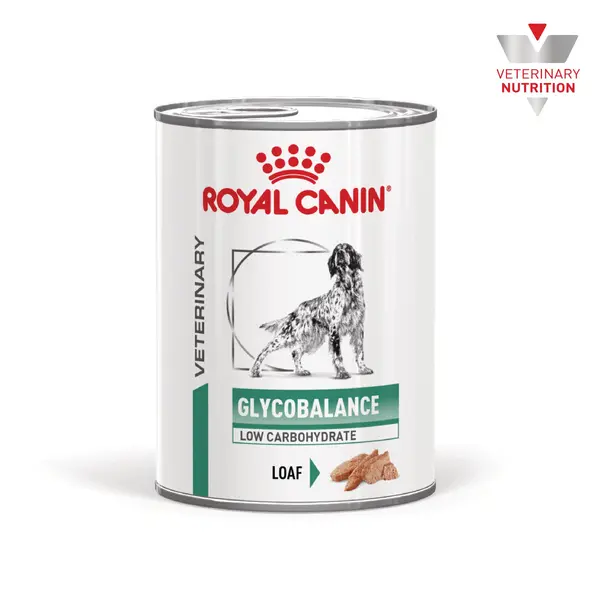 Royal Canin VHN Glycobalance Low Carbohydrate loaf - Диетична мокра храна за кучета за pегулиране нивата на кръвна захар (диабет) - консерва с пастет 410 г
