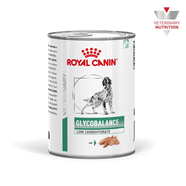 Royal Canin VHN Glycobalance Low Carbohydrate loaf - Диетична мокра храна за кучета за pегулиране нивата на кръвна захар (диабет) - консерва с пастет 410 г