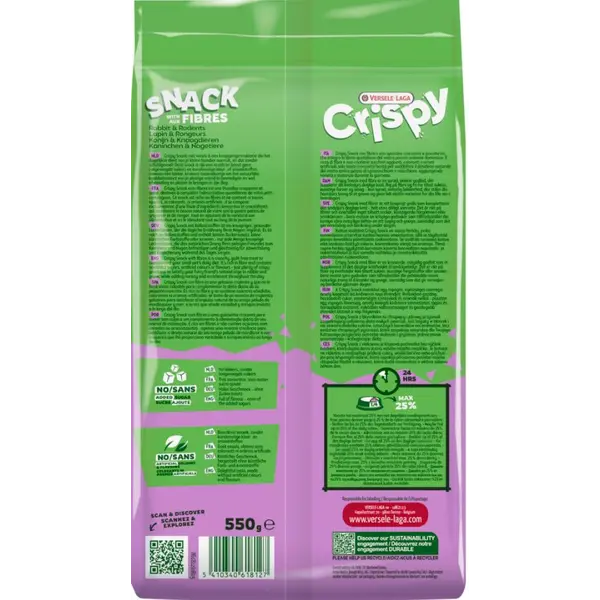 Versele-Laga Crispy Snack Fibres - храна с фибри за гризачи