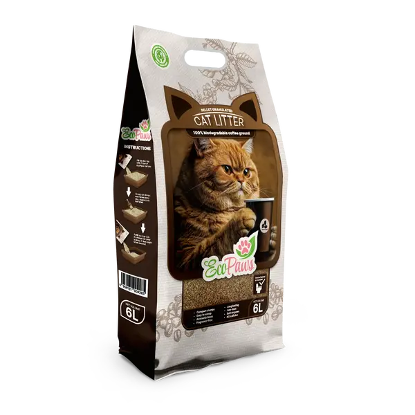 Eco Paws - Котешка тоалетна от рециклирано кафе - 6 л