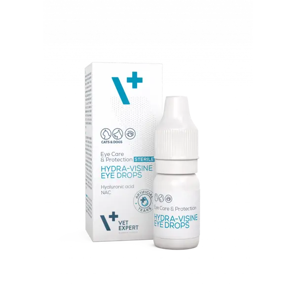 Vet Expert Hydra-Visine Eye Drops - Изкуствени сълзи под формата на капки за очи, 7 мл