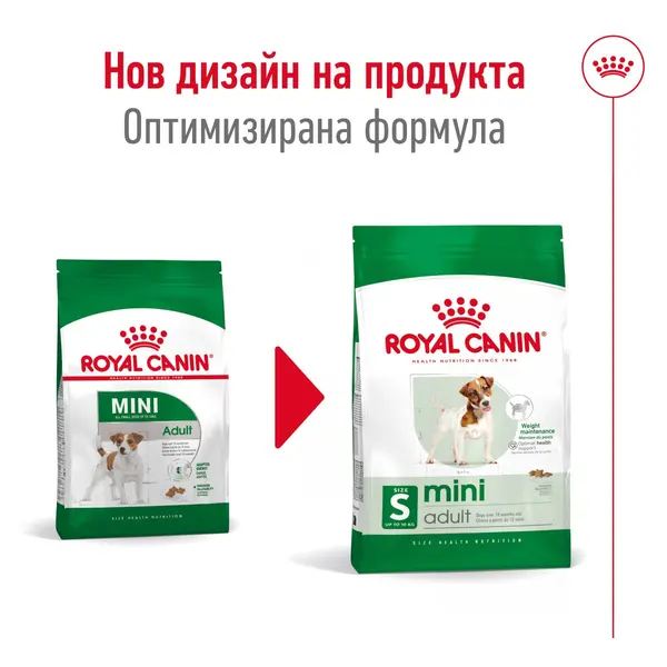 Royal Canin Mini Adult - суха храна за израснали кучета от малките породи, 8 кг + ПОДАРЪК MINI ADULT POUCH 12x85g