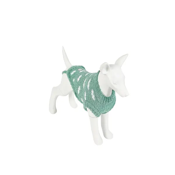 FreeDog Cloudy Sweater GREEN - пуловер за куче, зелен на облачета