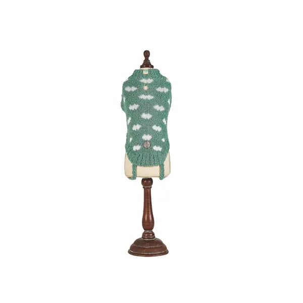 FreeDog Cloudy Sweater GREEN - пуловер за куче, зелен на облачета