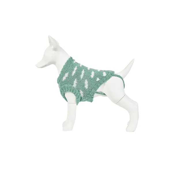FreeDog Cloudy Sweater GREEN - пуловер за куче, зелен на облачета