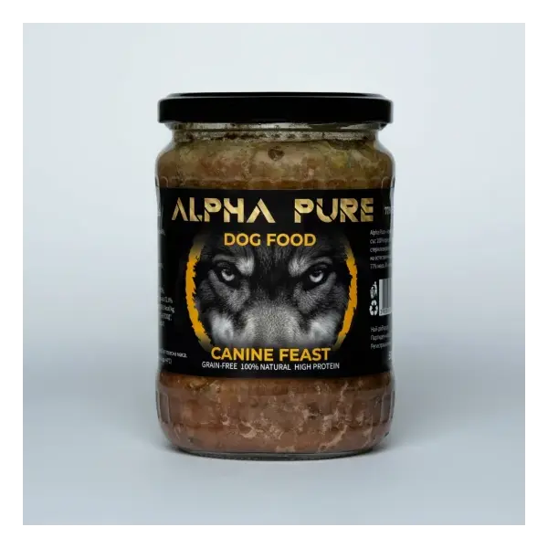 Alpha Pure - Стерилизирана храна за кучета с пилешко и зеленчуци, 8 х 500 г