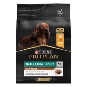 Pro Plan Duo Delice Small&Mini Adult Chicken - суха храна с двойна текстура за мини кучета 